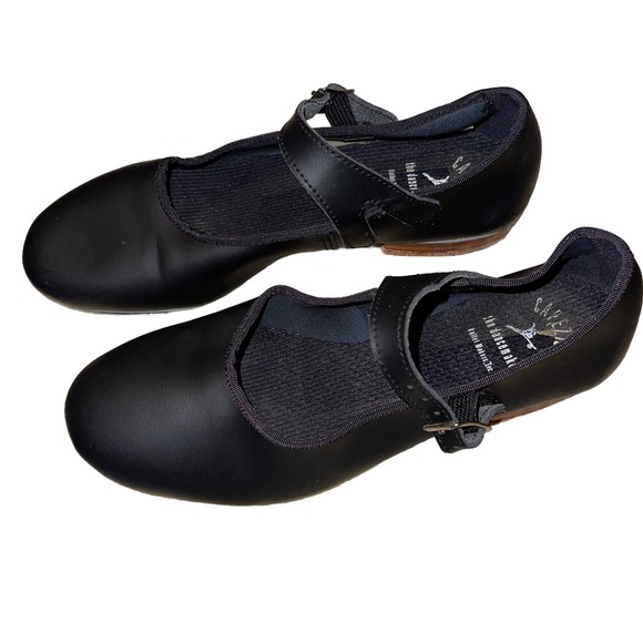 Capezio The Dancemaker Mary Jane Tap Shoe Black Size 3M - Picture 2 of 7